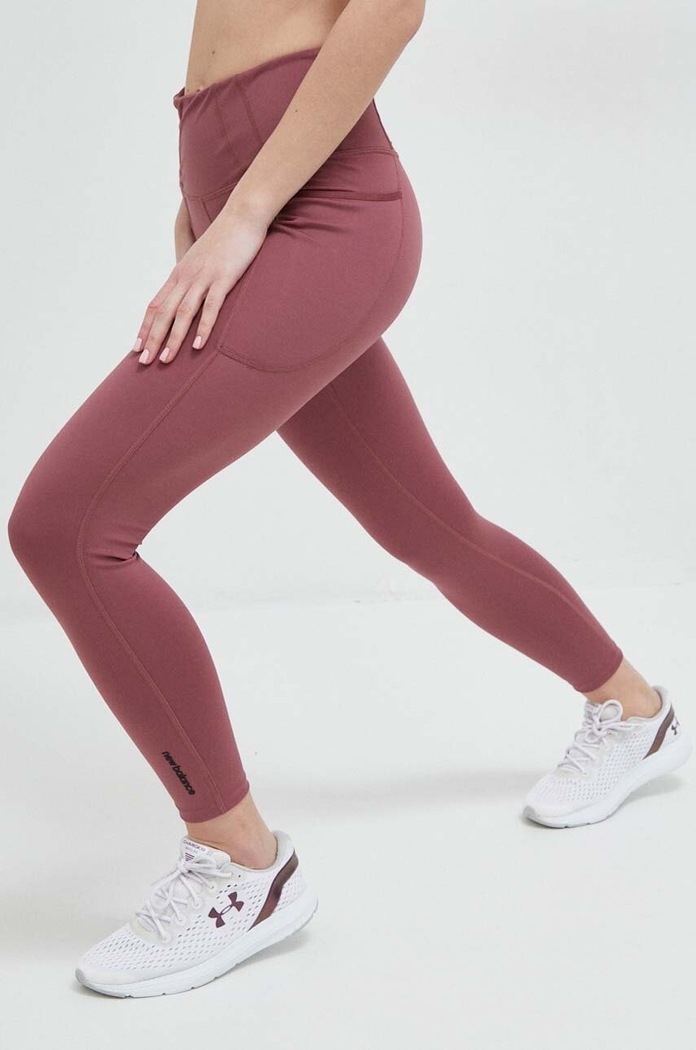 New Balance legginsy treningowe Shape Shield z elastanem różowy WP21112WAD