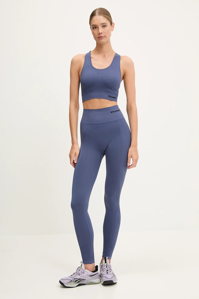 Hummel legginsy sportowe damskie hmlTIF SEAMLESS HIGH WAIST TIGHTS 210492 fioletowy SS26