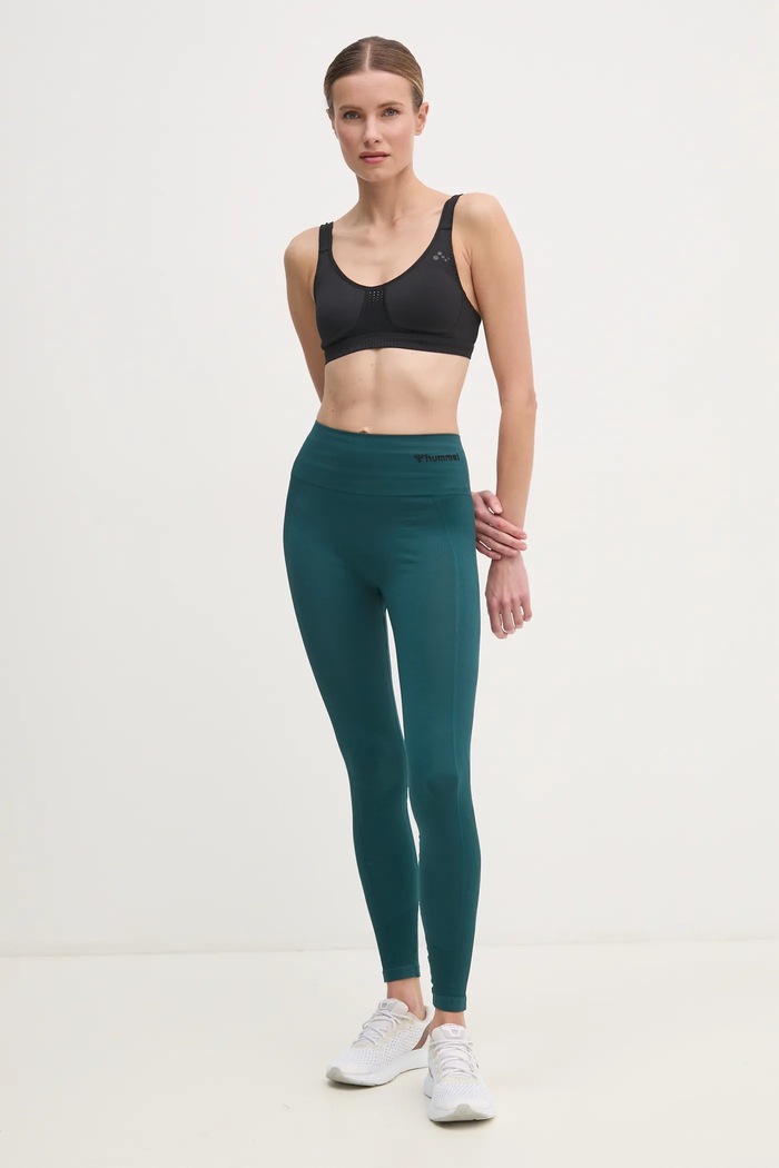 Hummel legginsy sportowe damskie hmlTIF SEAMLESS HIGH WAIST TIGHTS 210492 turkusowy SS26