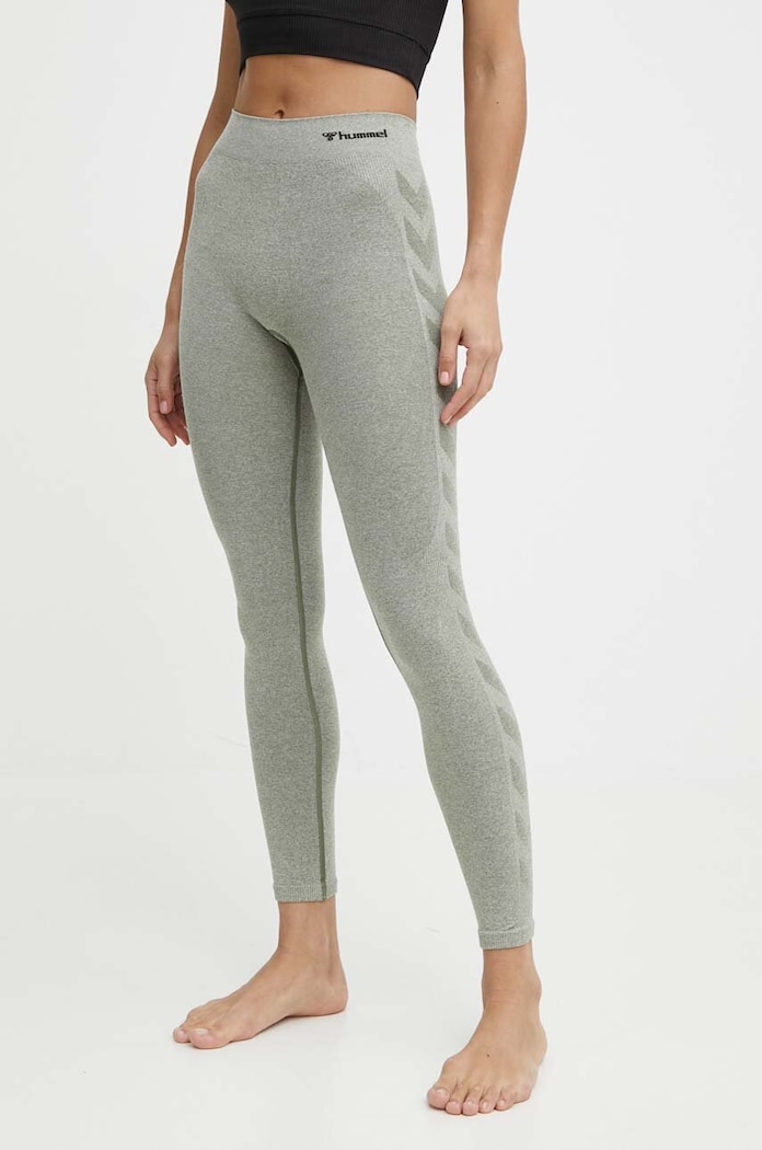 Legíny na jógu Hummel hmlCI SEAMLESS MID WAIST TIGHTS 210496 zelená SS25