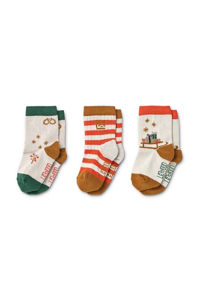 Dětské ponožky Liewood 3-pack krátké ponožky béžová LW15118
