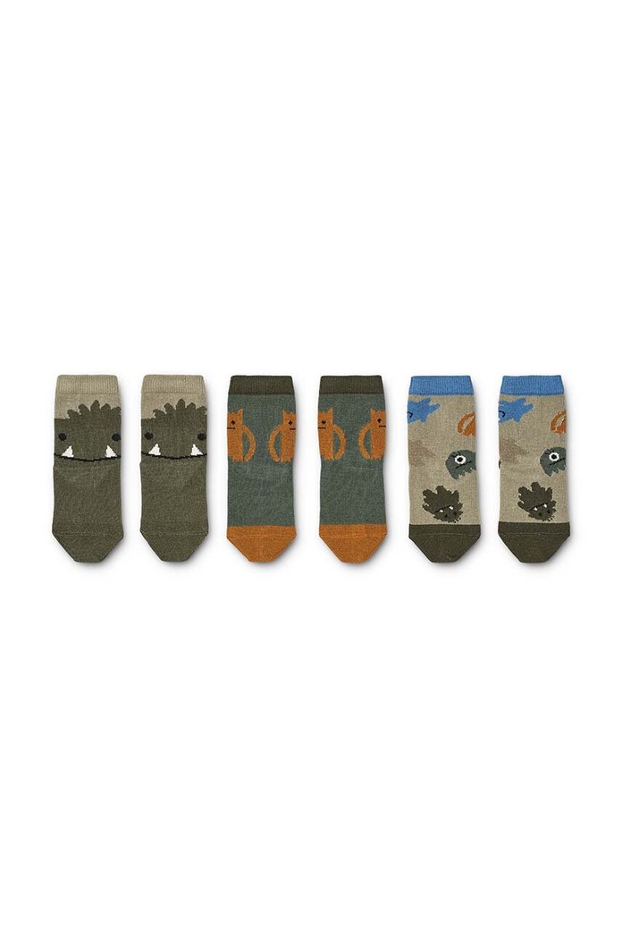 Dječje čarape Liewood 3-pack LW15118 siva AW24