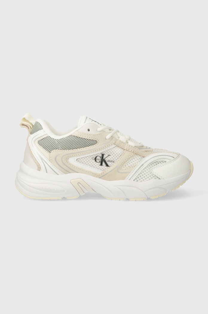 Tenisky Calvin Klein Jeans RETRO TENNIS SU-MESH WN textilní béžová YW0YW00891