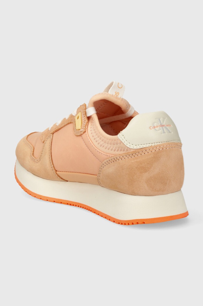 Boty Tenisky Calvin Klein Jeans YW0YW00840 RUNNER SOCK LACEUP NY-LTH W YW0YW00840 oranžová