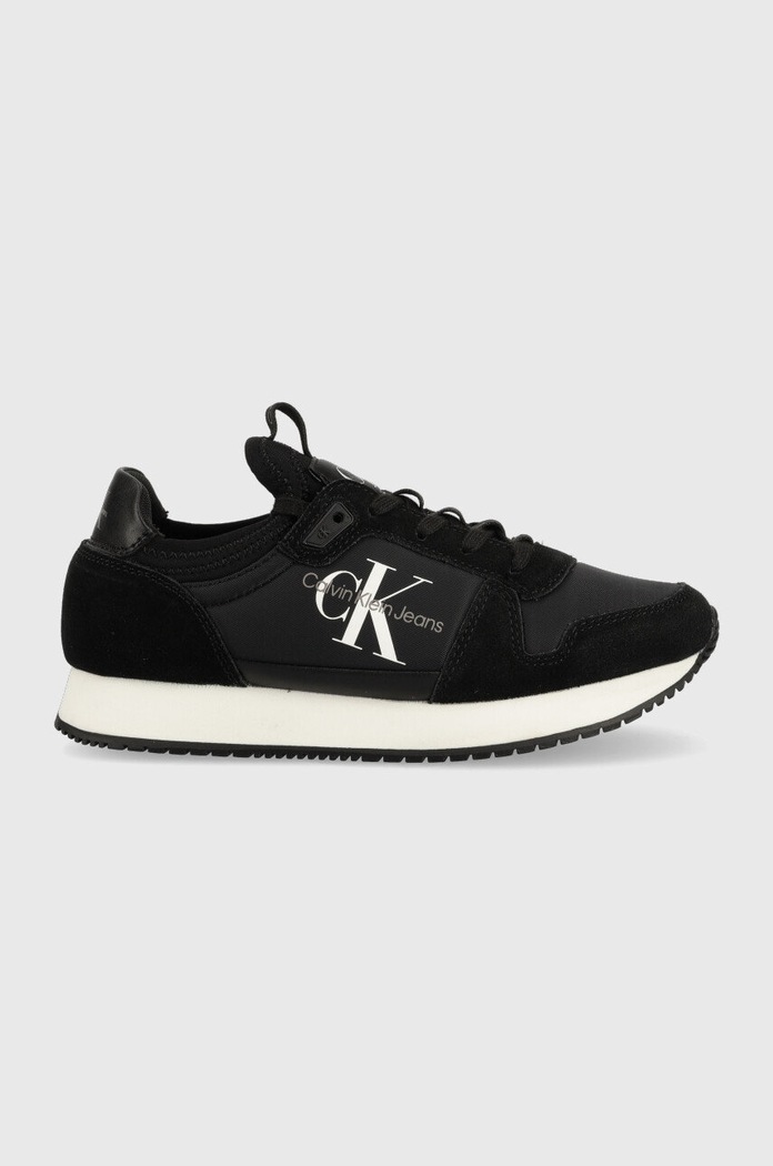 Маратонки Calvin Klein Jeans YW0YW00840 RUNNER SOCK LACEUP NY-LTH W велур черен YW0YW00840