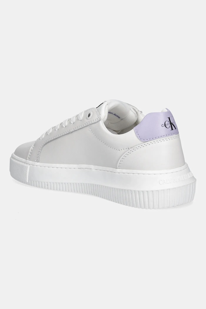 Obuwie Calvin Klein Jeans sneakersy skórzane YW0YW00823 CHUNKY CUPSOLE MONOLOGO W YW0YW00823 biały