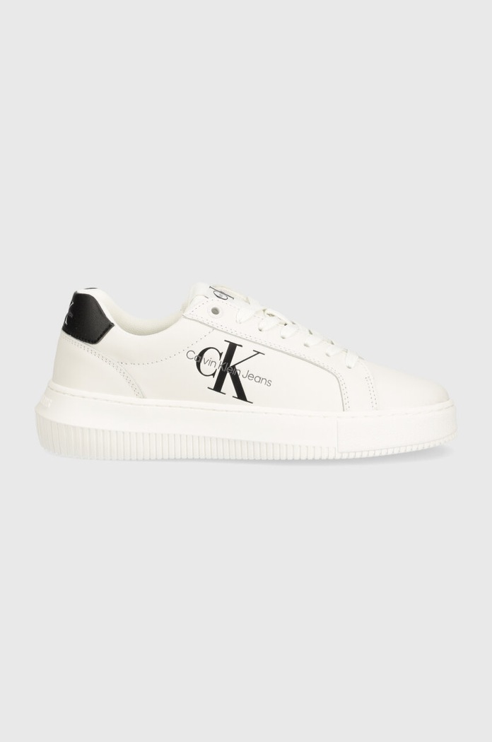 Kožené tenisky Calvin Klein Jeans CHUNKY CUPSOLE MONO LTH WN YW0YW00823 bílá AW24