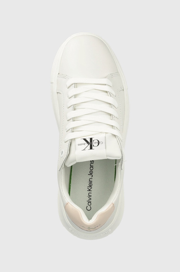 Sneakersy skórzane YW0YW00823 CHUNKY CUPSOLE MONOLOGO W Calvin Klein Jeans YW0YW00823 biały