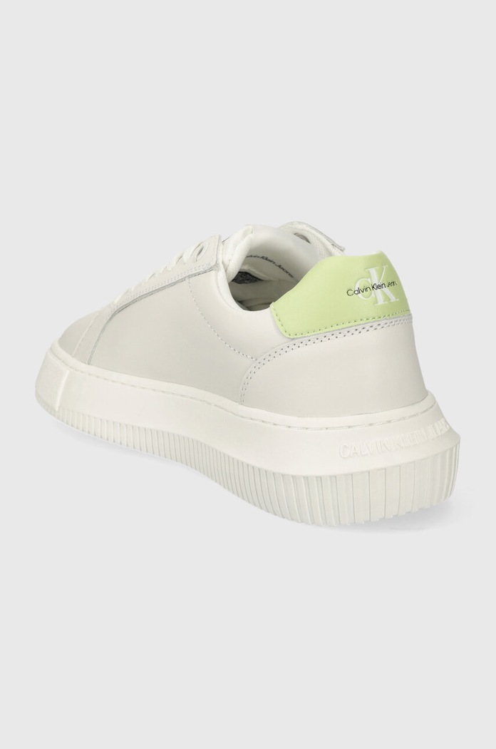 Obuwie Calvin Klein Jeans sneakersy skórzane YW0YW00823 CHUNKY CUPSOLE MONOLOGO W YW0YW00823 beżowy