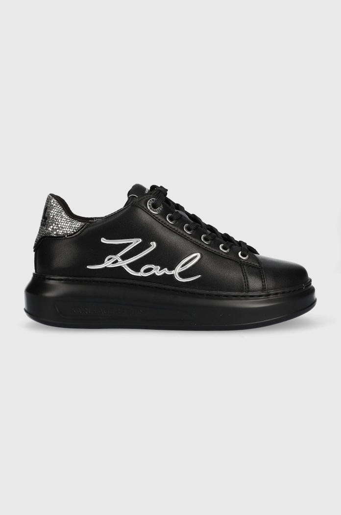 Karl Lagerfeld sneakersy skórzane KAPRI platforma czarny KL62510A.00S