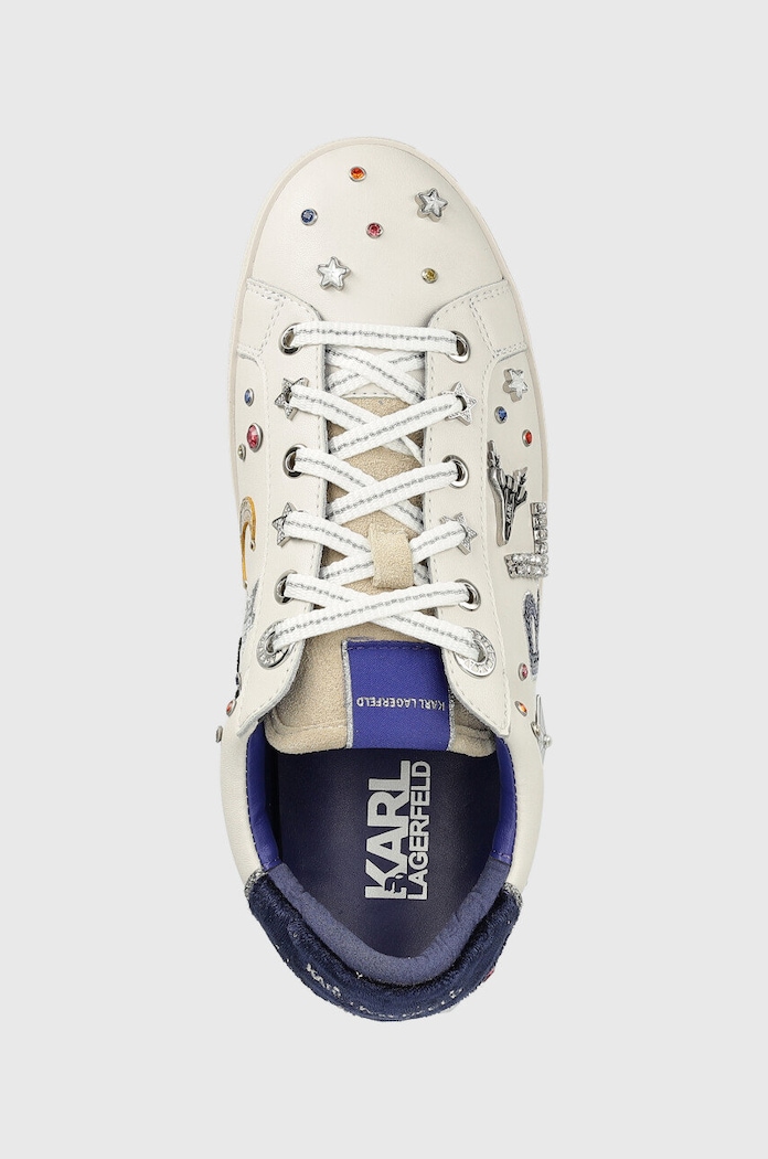 Karl Lagerfeld sneakersy skórzane KL60118 SKOOL biały KL60118.011