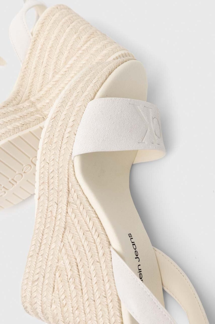 Semišové sandály Calvin Klein Jeans WEDGE SANDAL SU MG BTW YW0YW01026 béžová