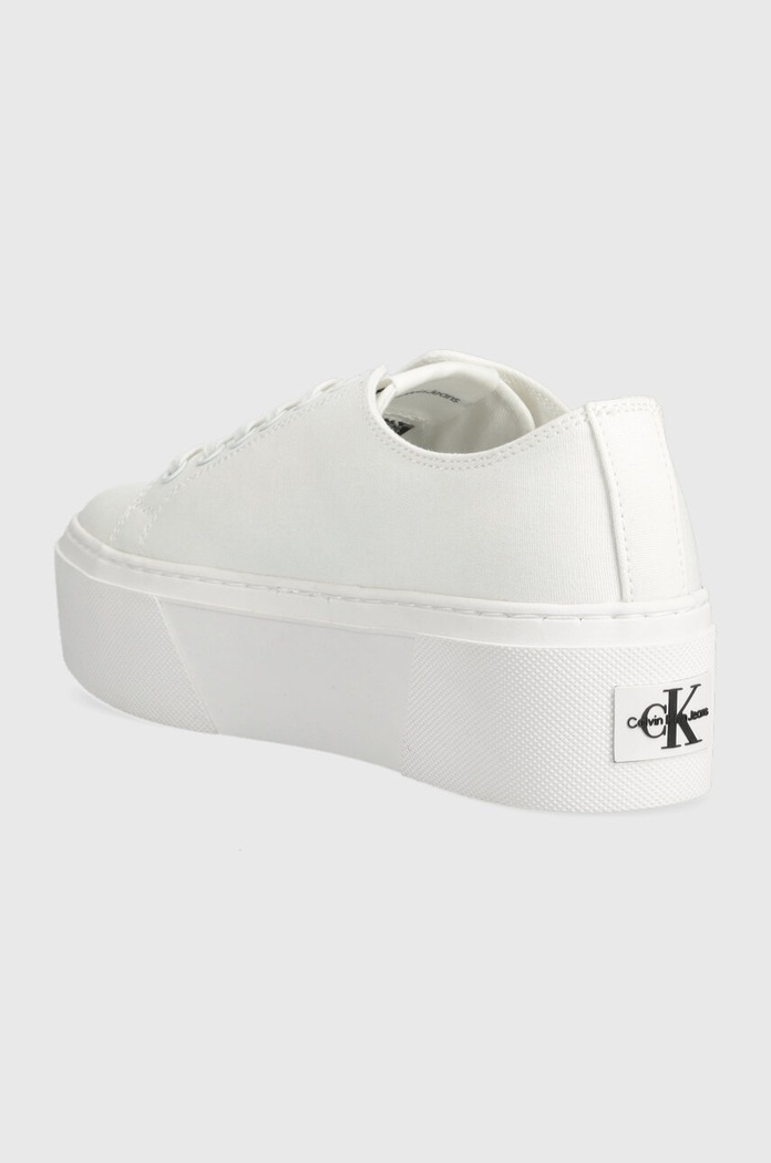 Παπούτσια Πάνινα παπούτσια Calvin Klein Jeans FLATFORM+ CUPSOLE LOW TXT FLATFORM+ CUPSOLE LOW TXT YW0YW01033 λευκό