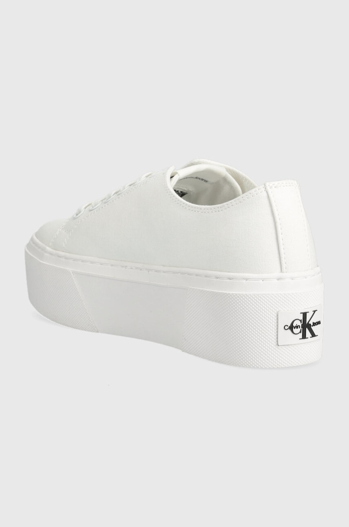 Παπούτσια Πάνινα παπούτσια Calvin Klein Jeans FLATFORM+ CUPSOLE LOW TXT FLATFORM+ CUPSOLE LOW TXT YW0YW01033 λευκό