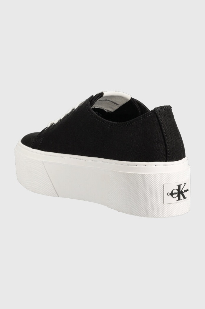 Boty Tenisky Calvin Klein Jeans FLATFORM+ CUPSOLE LOW TXT YW0YW01033 černá