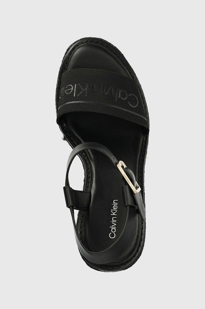 Calvin Klein sandały WEDGE 70HH - HE czarny HW0HW01499