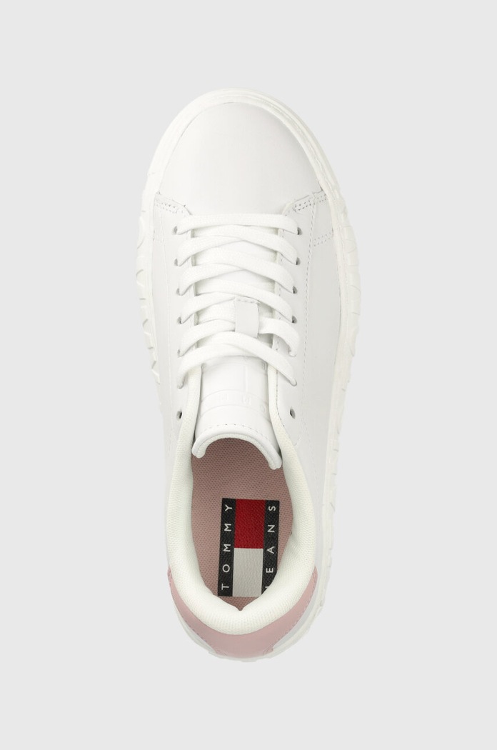 Tommy Jeans sneakersy skórzane NEW CUPSOLE LEATHER biały EN0EN02137