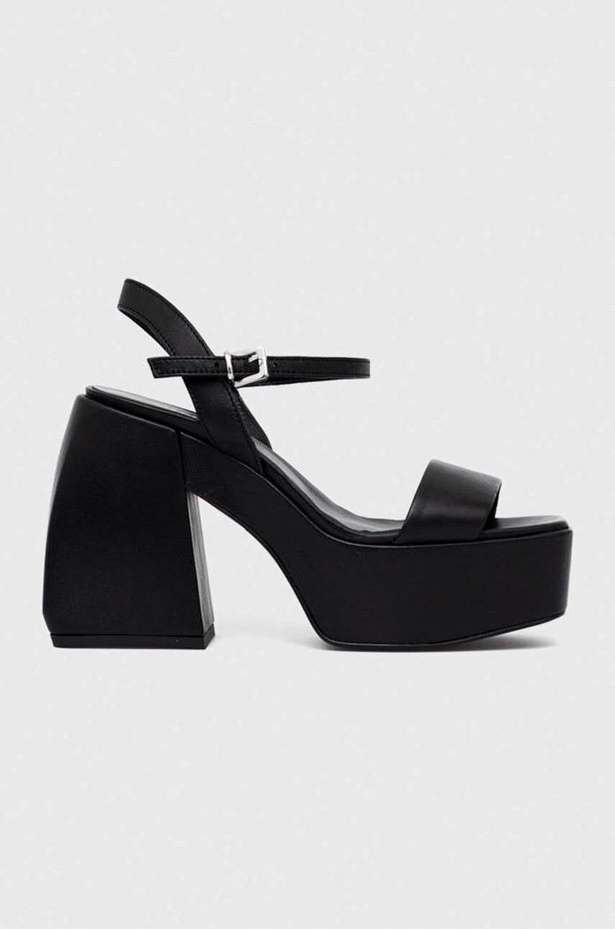 Pinko sandale de piele Fantine gros negru 100655.A0N9.Z99