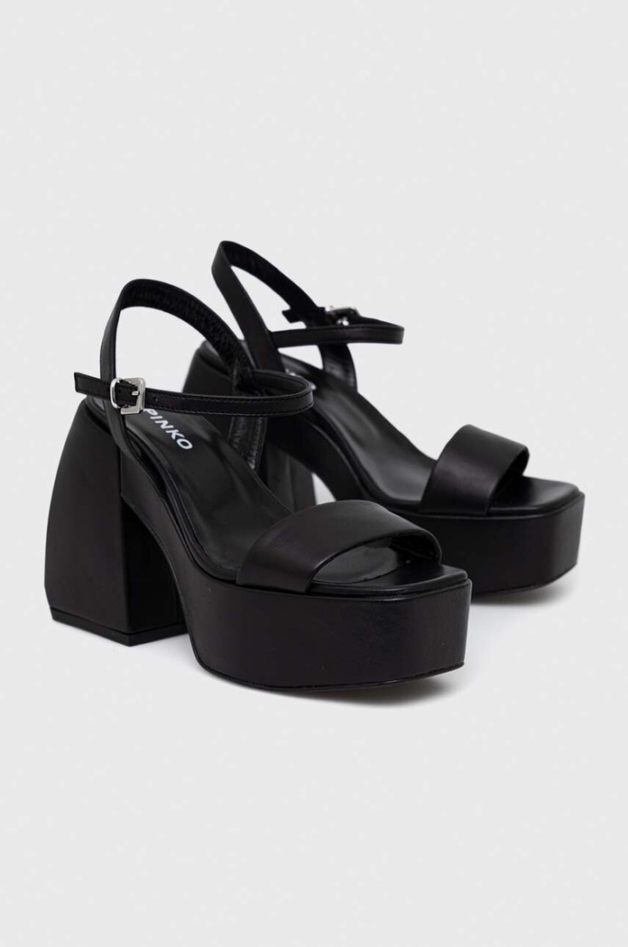 Pinko sandale de piele Fantine 100655.A0N9.Z99 negru SS23