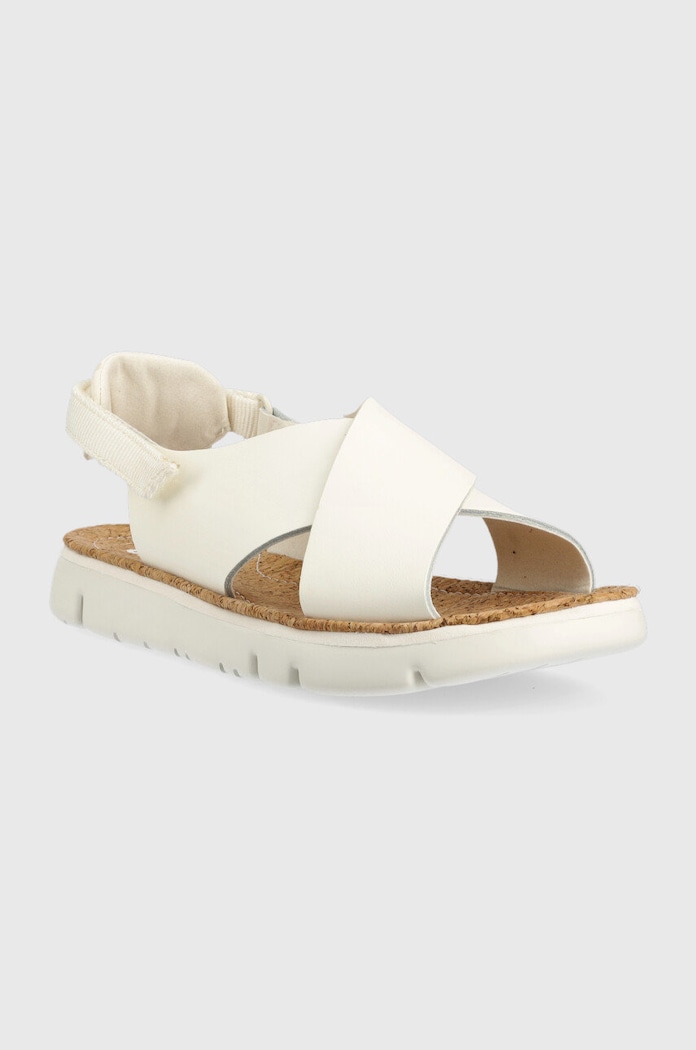 Usnjeni sandali Camper Oruga Sandal K200157.046 bela SS26