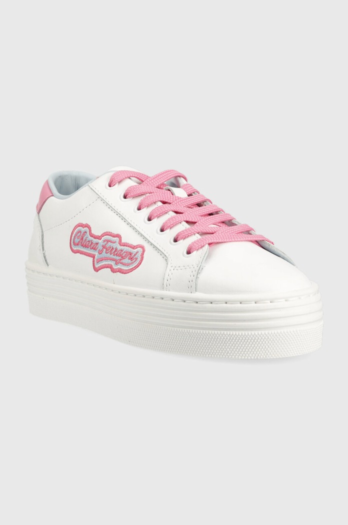 Kožené tenisky Chiara Ferragni Tennis Low CF3121.072 bílá SS23