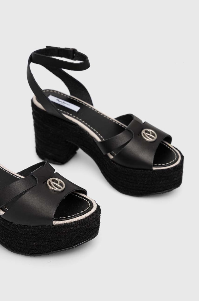 Kožne sandale Pepe Jeans TAFFY PLS90602 crna SS23
