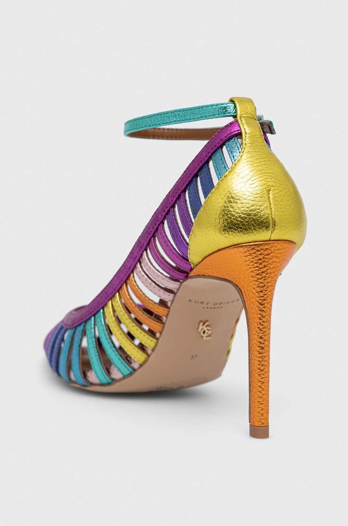 Obutev Usnjene visoke pete Kurt Geiger London Pierra Court 9798169109.MULT pisana