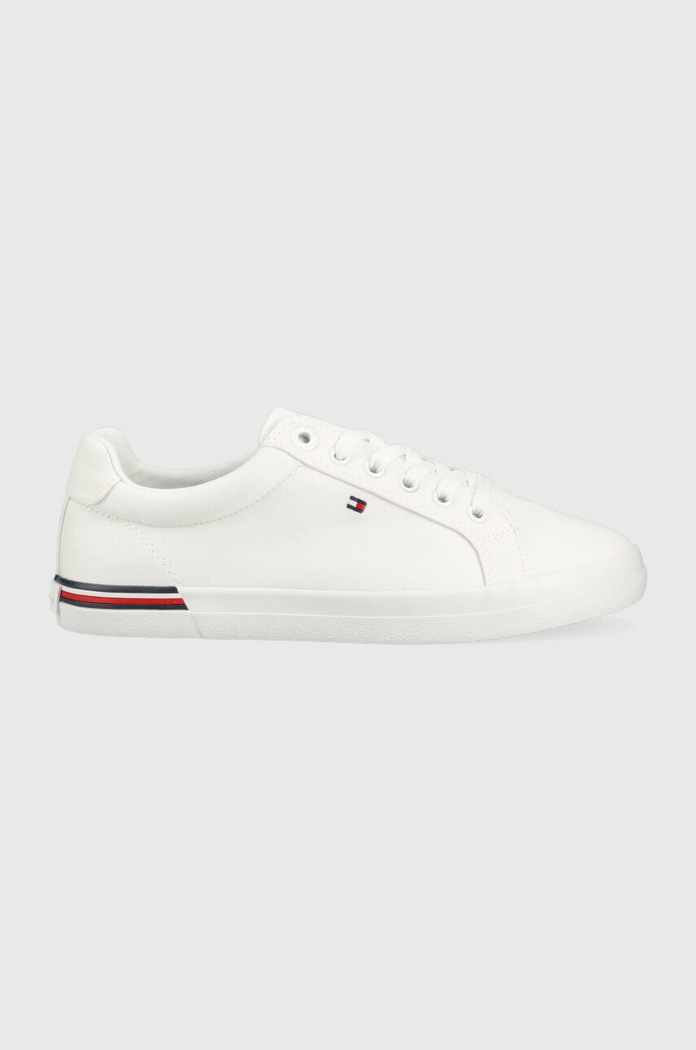 Tenisky Tommy Hilfiger ESSENTIAL STRIPES SNEAKER Planet friendly bílá FW0FW06954