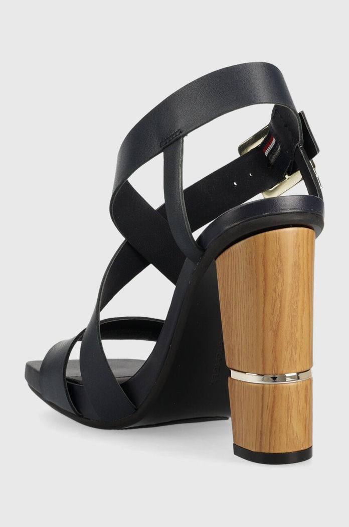 Obuća Kožne sandale Tommy Hilfiger HARDWARE BLOCK HIGH HEEL FW0FW07016 mornarsko plava