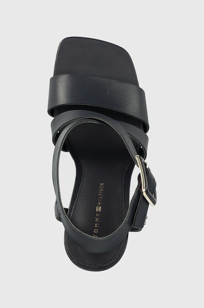 Kožne sandale Tommy Hilfiger HARDWARE BLOCK HIGH HEEL mornarsko plava FW0FW07016