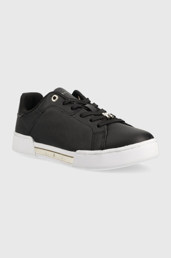 Tommy Hilfiger sneakersy skórzane COURT SNEAKER GOLDEN TH FW0FW07116 czarny SS23