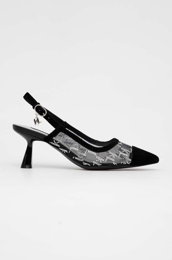 Karl Lagerfeld pantofi cu toc PANACHE calcai expus negru KL30817D.G0S