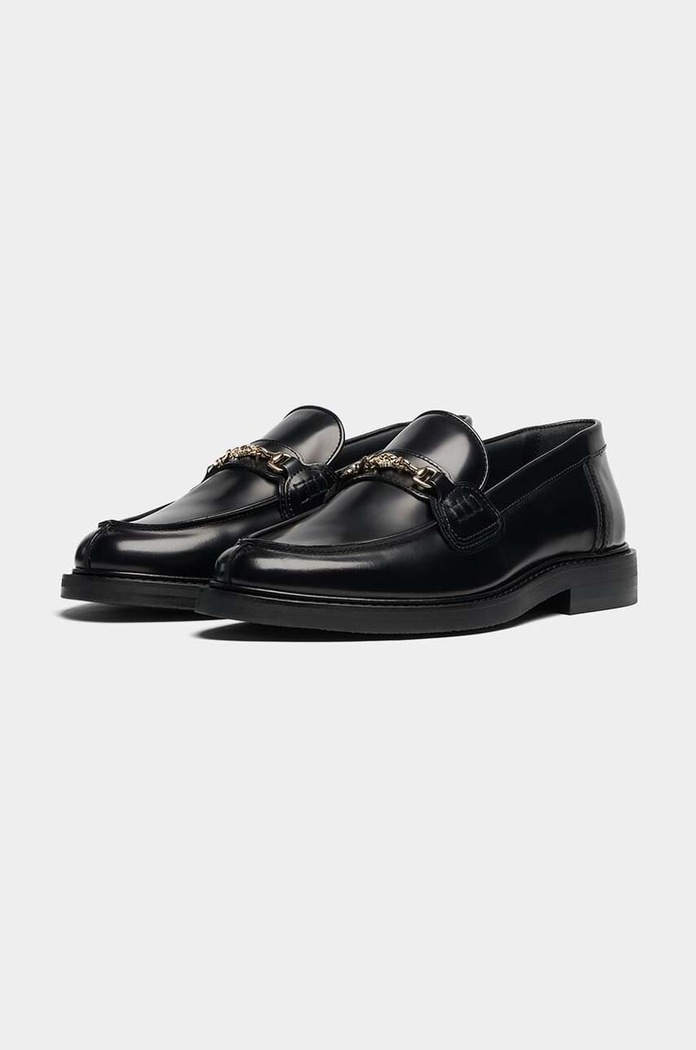 Filling Pieces mokasyny skórzane Loafer Polido 44233191847 czarny AA00