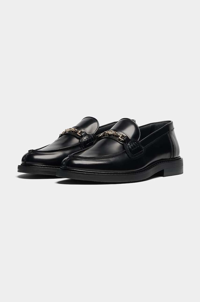 Filling Pieces mokasyny skórzane Loafer Polido 44233191847 czarny AA00