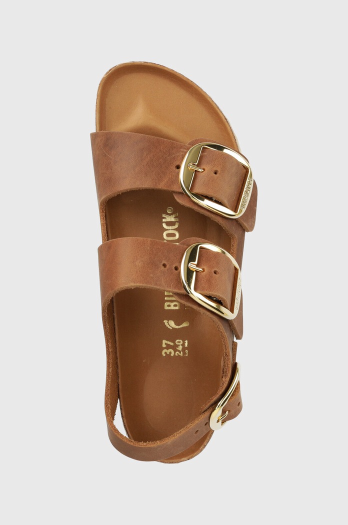 Kožené sandály Birkenstock Milano Big Buckle hnědá 1024067