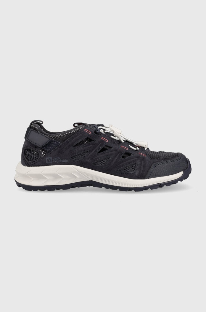 Jack Wolfskin pantofi Woodland 2 Hybrid Low imitatie de piele bleumarin 4051351