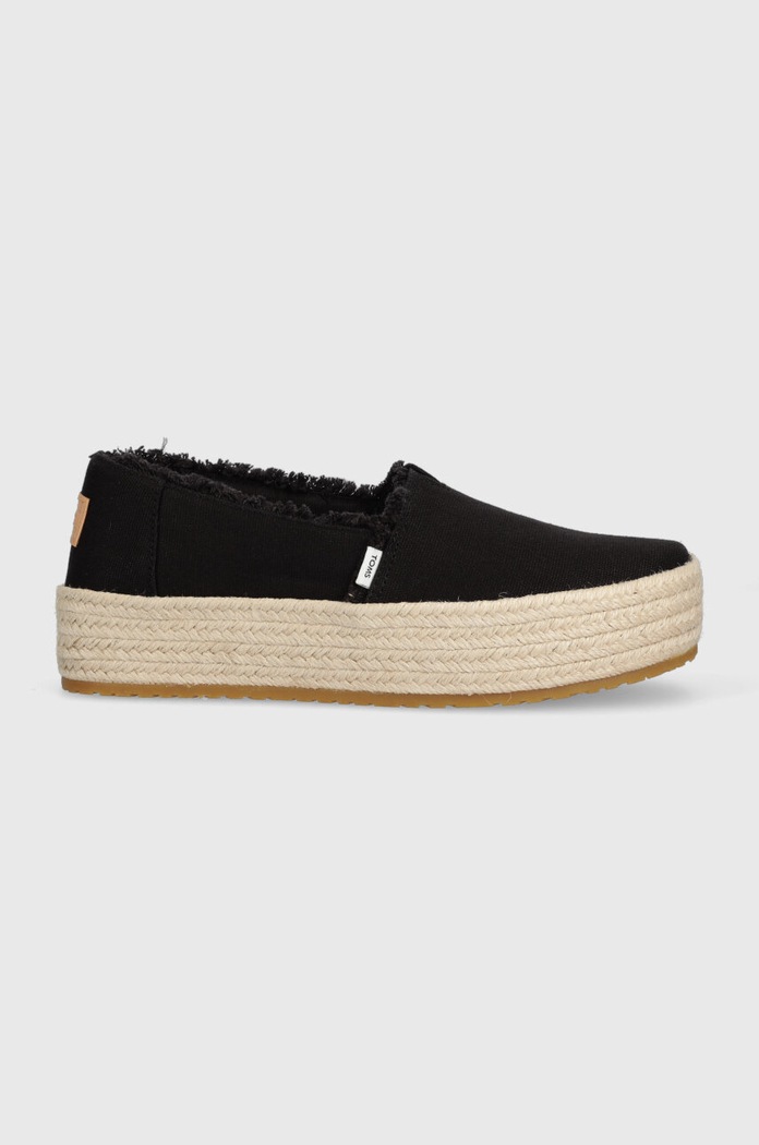 Espadrilky Toms Valencia platforma čierna 10019795
