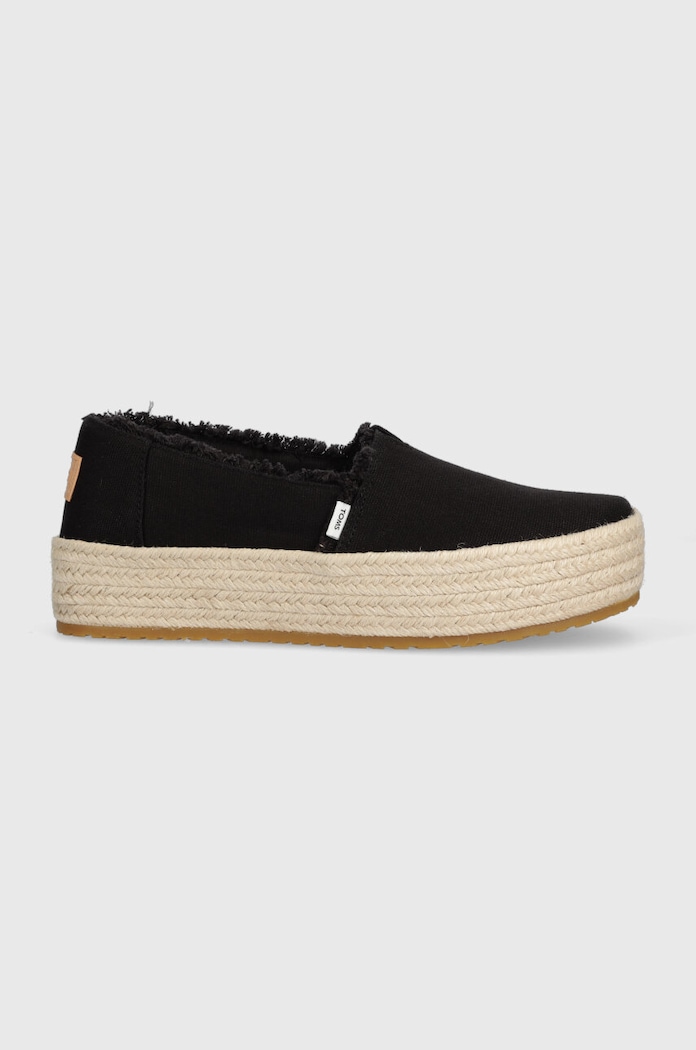 Espadrilky Toms Valencia platforma čierna 10019795
