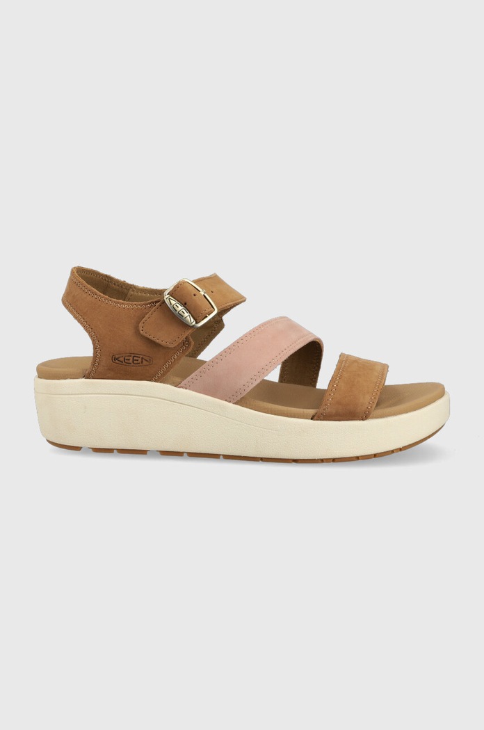Keen bőr szandál Ellecity Backstrap platform barna 1027272