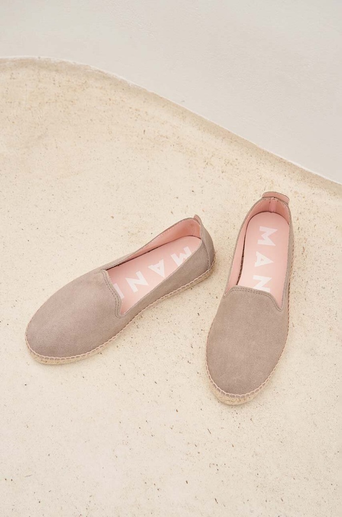 Espadrile iz semiša Manebi Flat Espadrilles W.1.9.N0 rjava SS23
