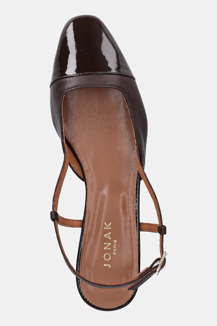 Jonak balerini de piele DHAPOU VERNIS CUIR maro 6000255