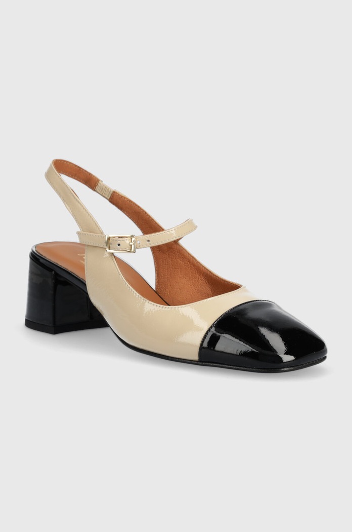Kožené lodičky Jonak DOUMY VERNIS 3400169 béžová SS25