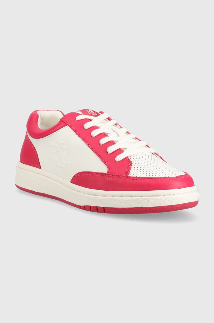 Kožené tenisky Lauren Ralph Lauren HAILEY II 802904469004.100 ružová SS23