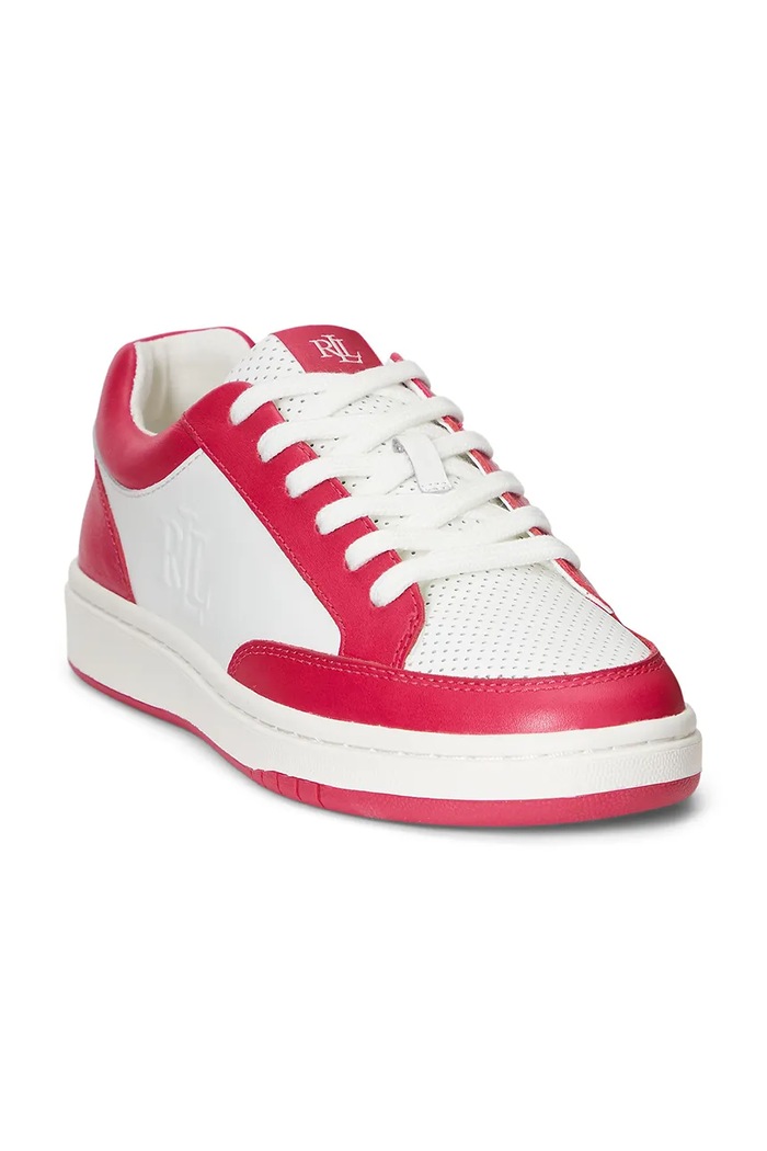 Kožené tenisky Lauren Ralph Lauren HAILEY II 802904469004.100 ružová SS23