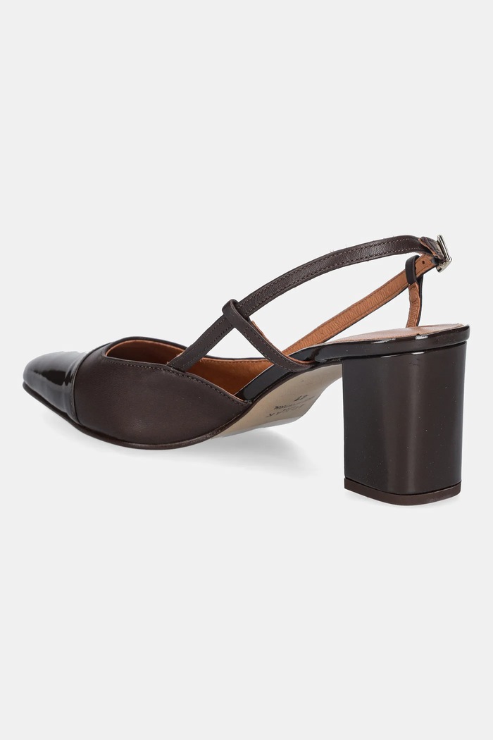 Obuwie Jonak czółenka skórzane DHAPOP VERNIS/CUIR 3300259 brązowy