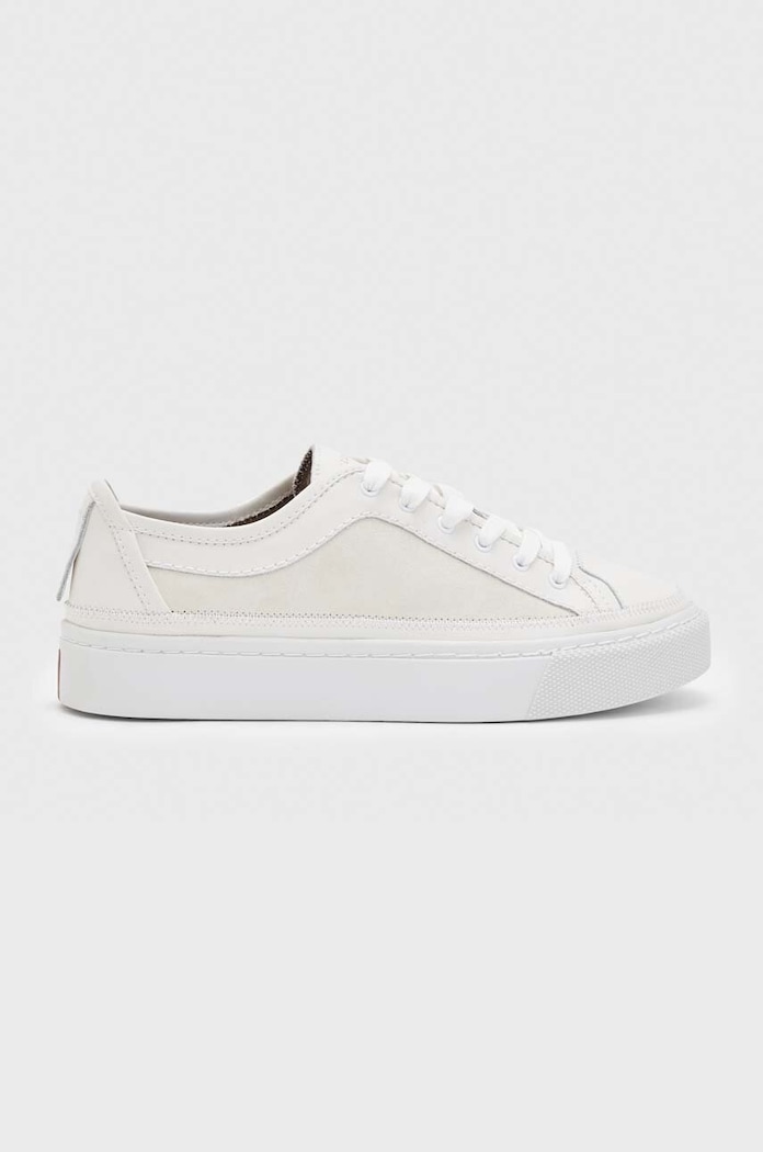 Δερμάτινα sneakers AllSaints MILLA πλατφόρμα μπεζ WF716Y