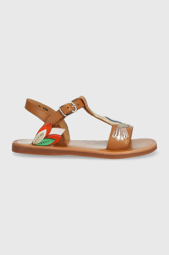 Pom D'api sandale din piele pentru copii maro O1GFAA0404.24.27
