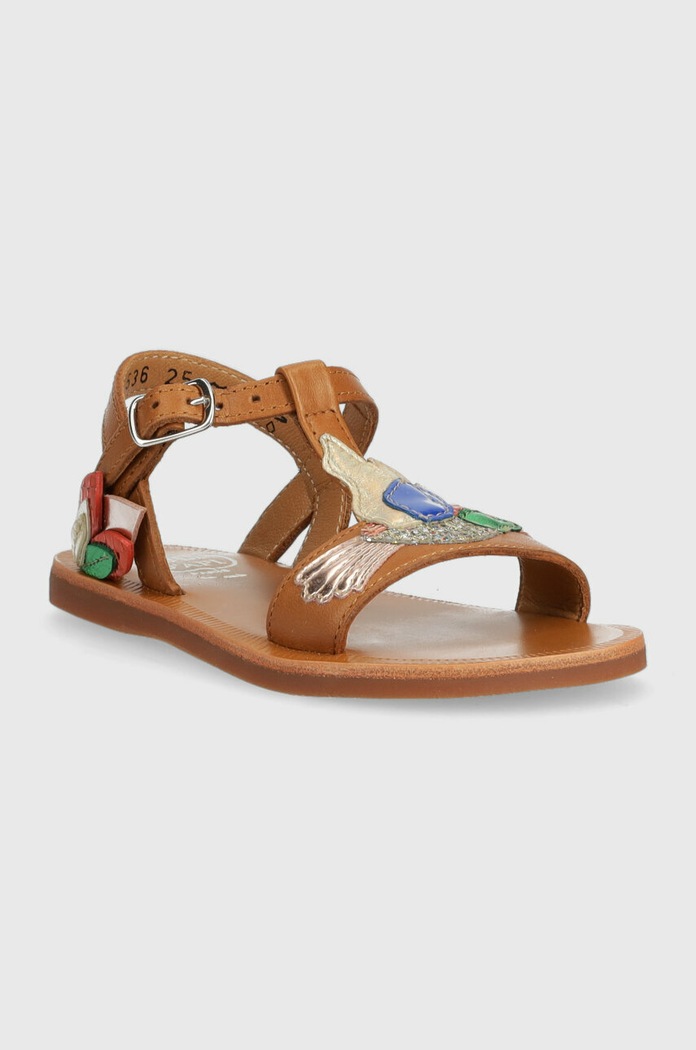 Pom D'api sandale din piele pentru copii O1GFAA0404.24.27 maro SS23