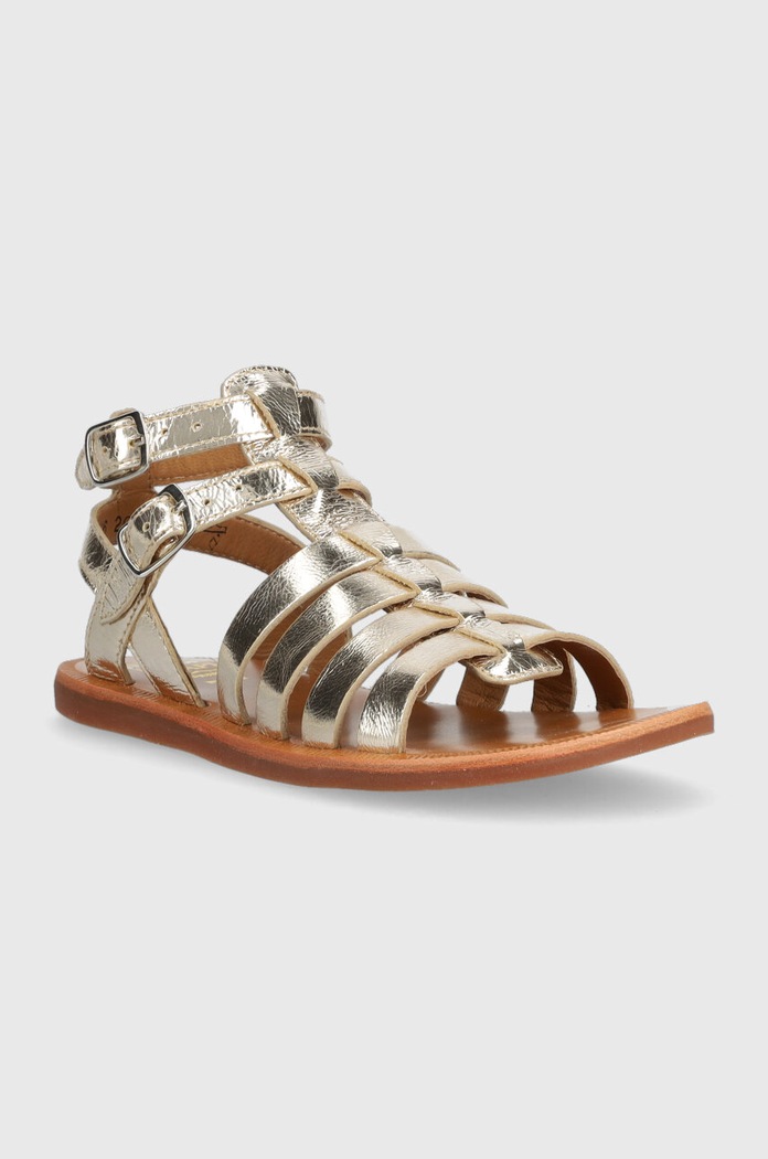 Pom D'api Sandale din piele pentru copii O1GLAM0401.28.30 argintiu SS23