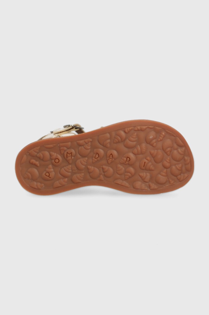 Sandale din piele pentru copii Pom D'api argintiu O1GLAM0401.28.30